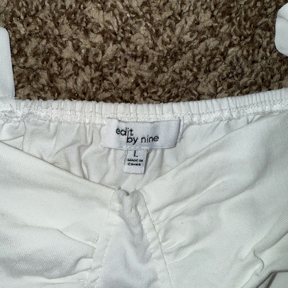 White Crop Top with Tie Straps and Bustier Style - Picture 5 of 5